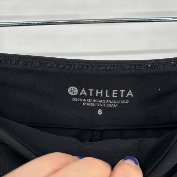 ATHLETA *Flawed* Black Stellar Trouser Stretch Ankle Zip Pants Size 6 - Picture 8 of 10